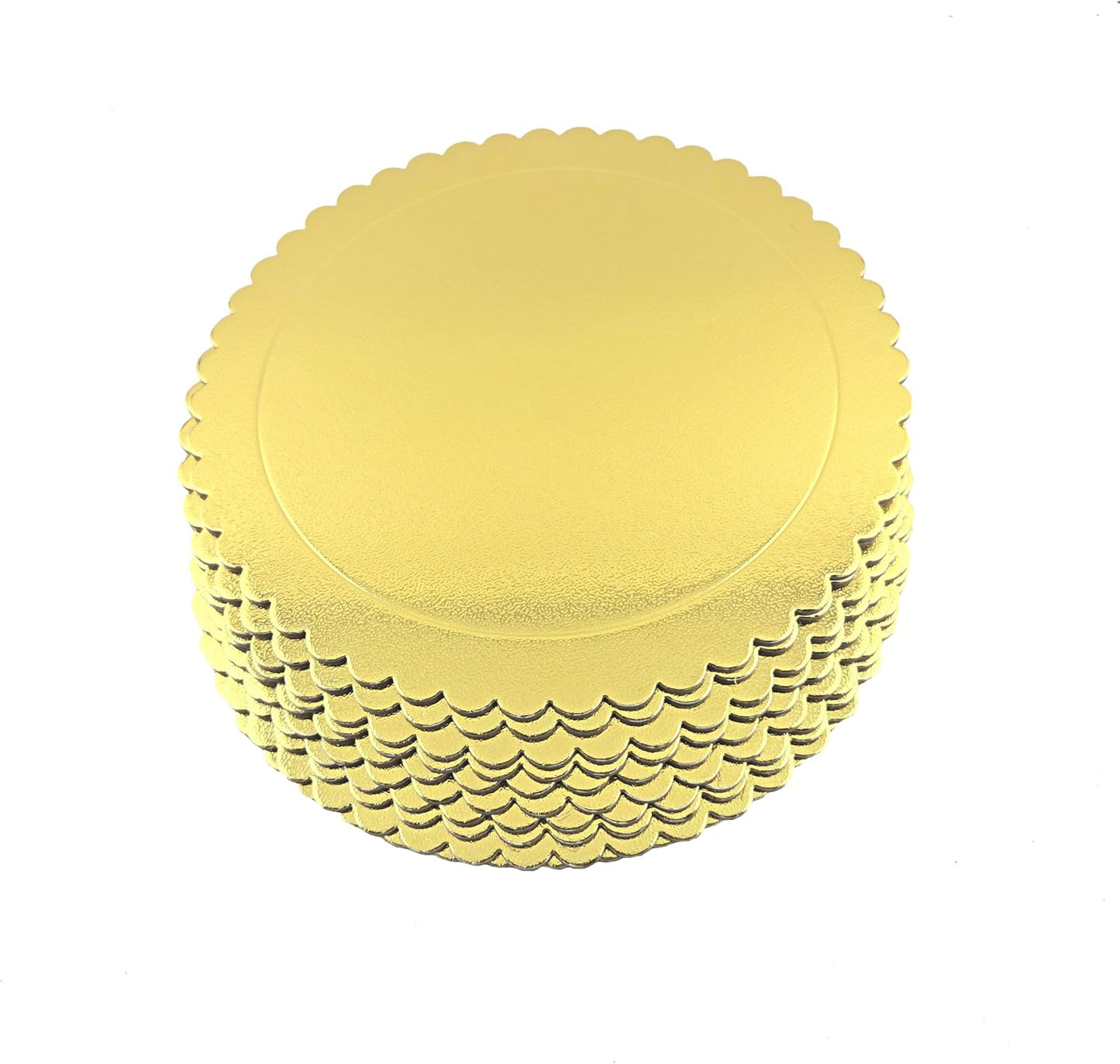 Party Favors Plus Round Cake Board Gold Scalloped 10 Inch 10 Count