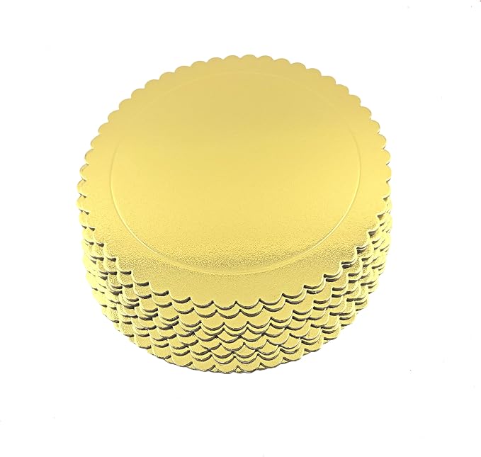 Party Favors Plus Round Cake Board Gold Scalloped 10 Inch 10 Count