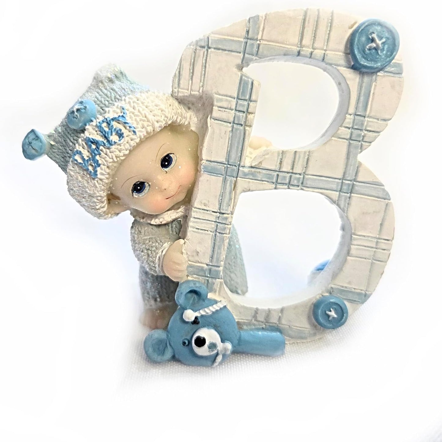 Party Favors Plus Polyresin Baby Figurines Blue White 4 Piece