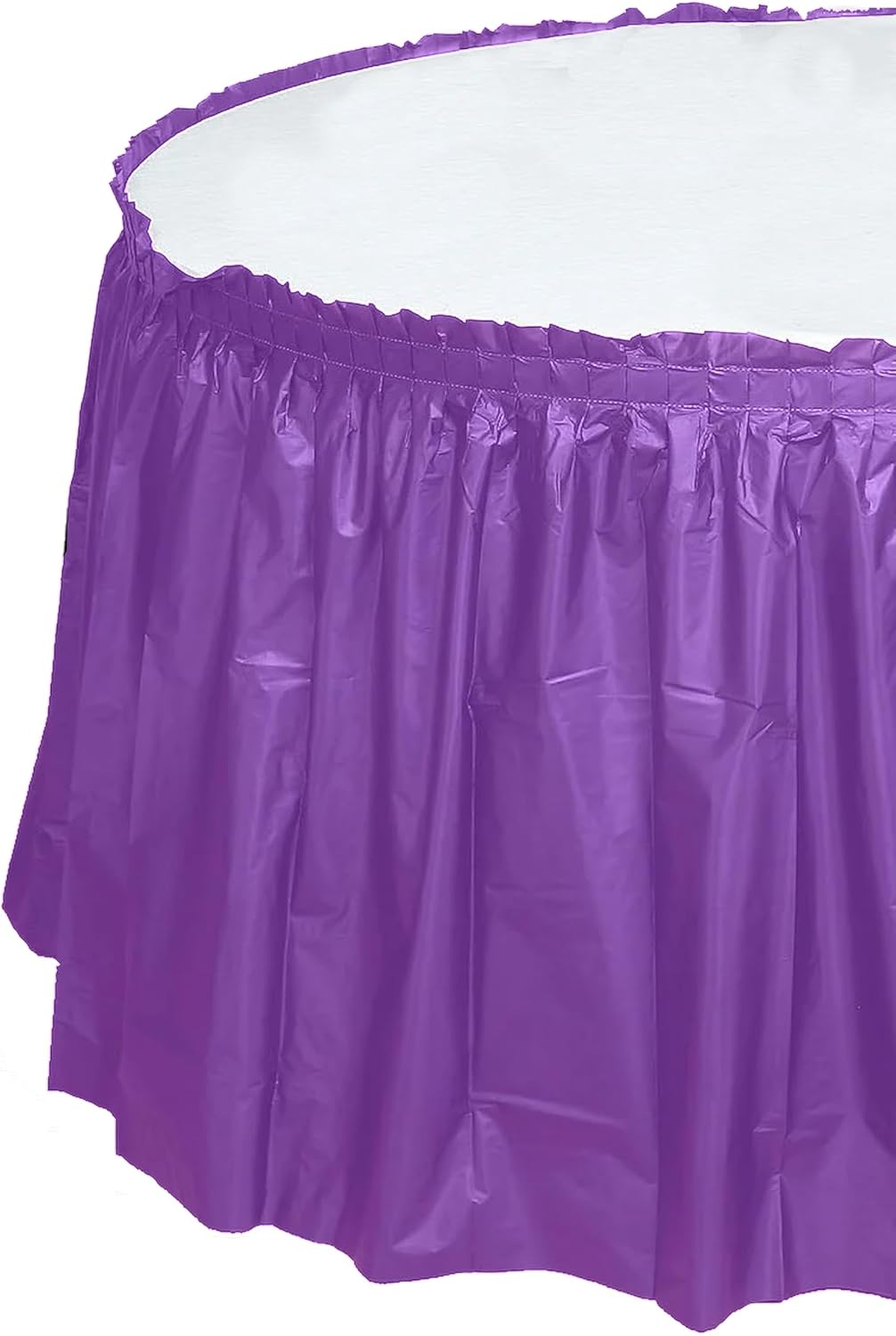 Party Favors Plus Purple Plastic Tablecloth 84 Inch Round with 2 Table Skirts 3 Piece Set