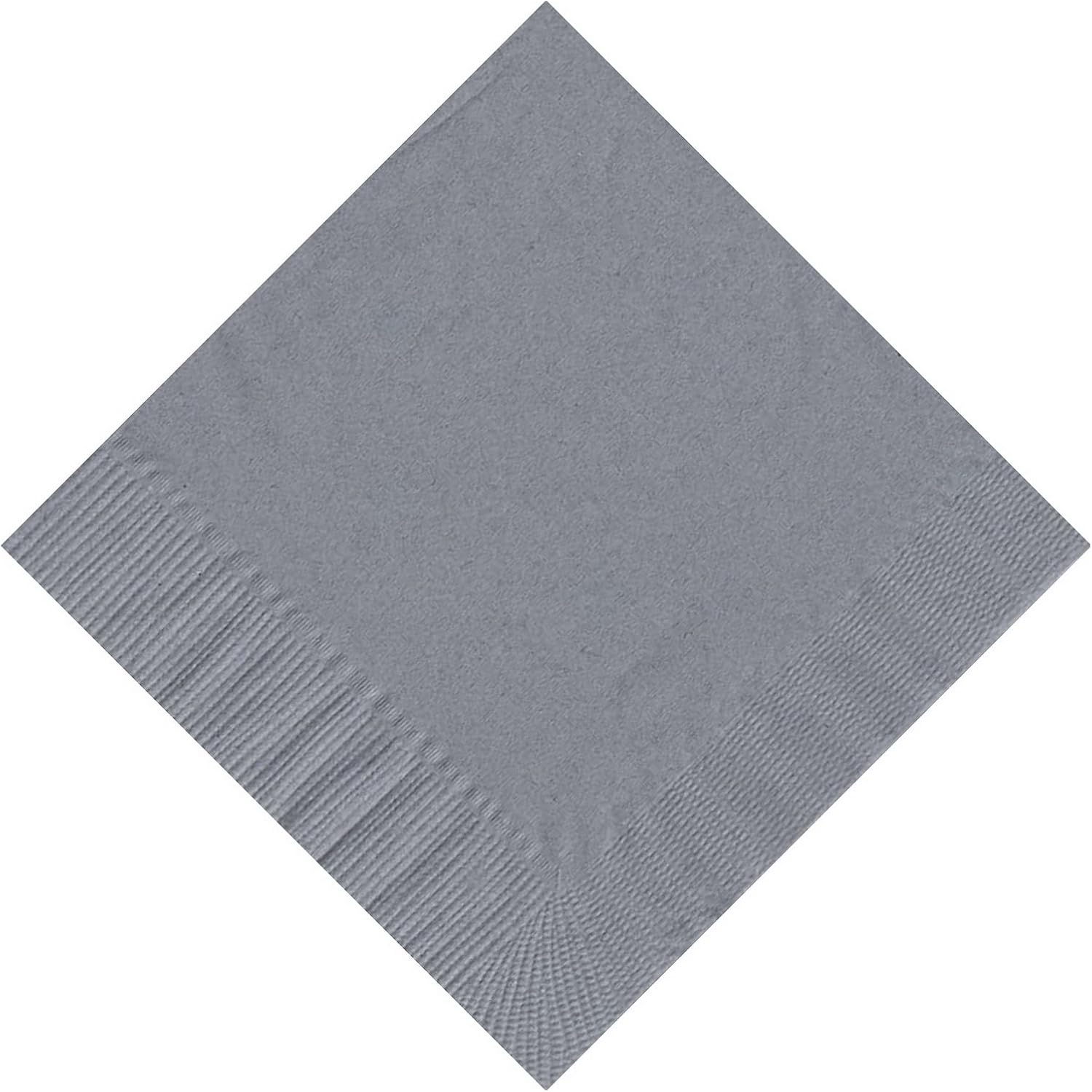Party Favors Plus Silver Beverage Cocktail Napkins 10 in x 10 in 200 Count