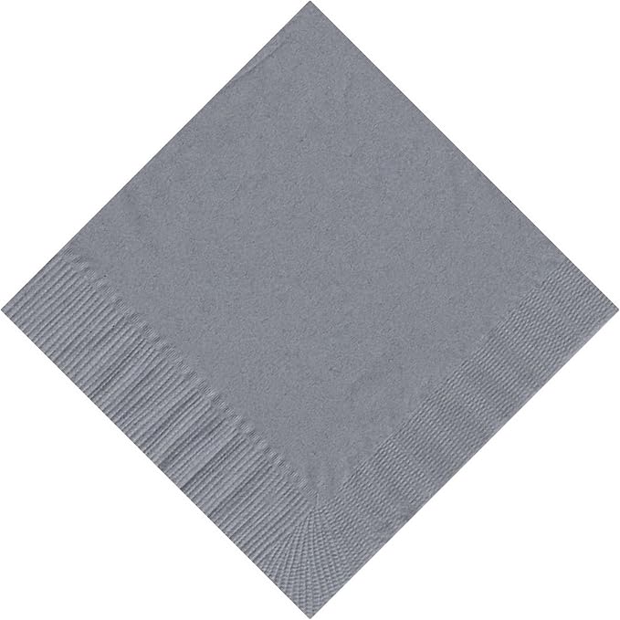 Party Favors Plus Silver Beverage Cocktail Napkins 600 Count