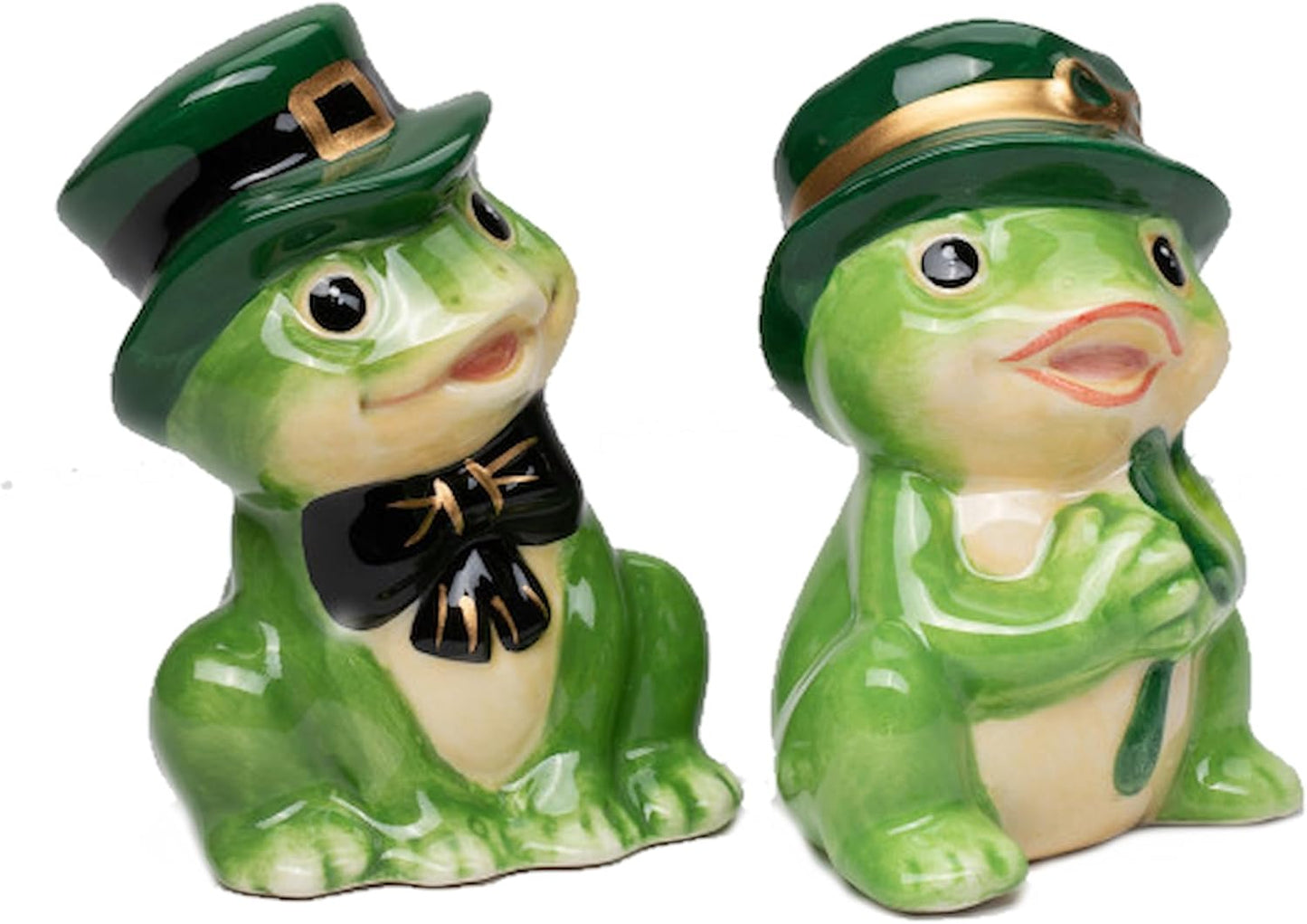 Party Favors Plus Ceramic Frog Salt and Pepper Shaker Set Green 2 Piece