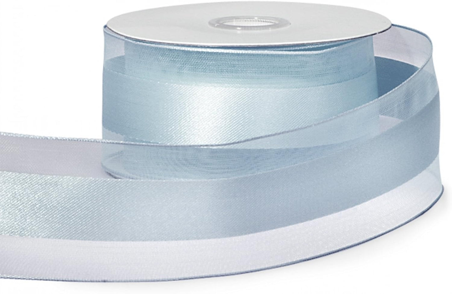 Party Favors Plus Light Blue Organza and Satin Ribbon 1.5in 25 Yards