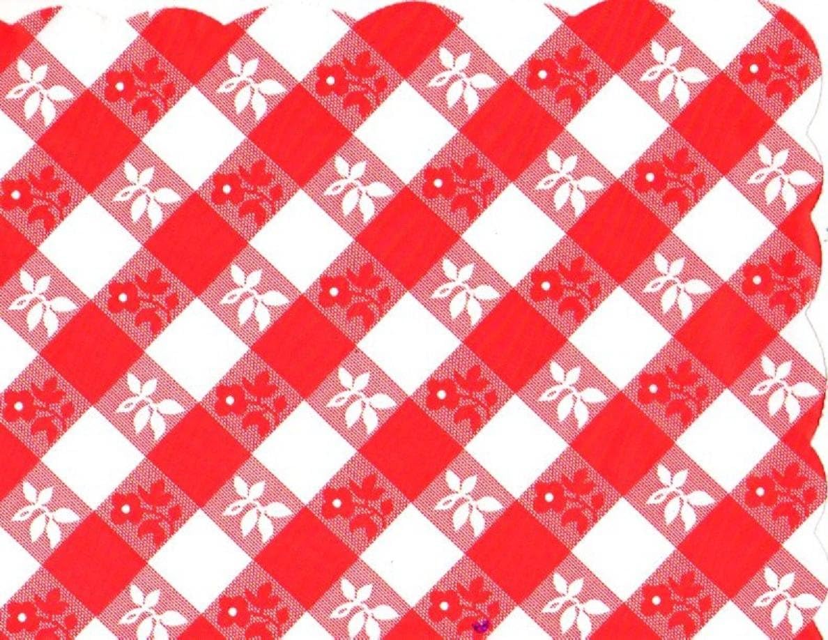 Party Favors Plus Red White Plastic Scalloped Placemats 48 Count