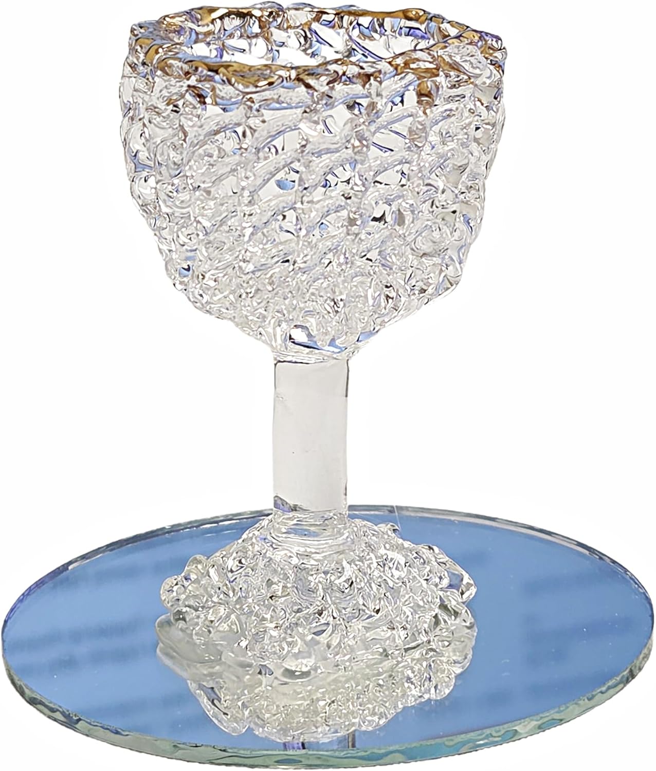 Party Favors Plus Mini Crystal-Like Goblet Figurine Gold Accent Polyresin 2.5 Inch
