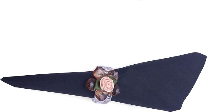 Party Favors Plus Gold Brown Acrylic Flower Napkin Rings 8 Count