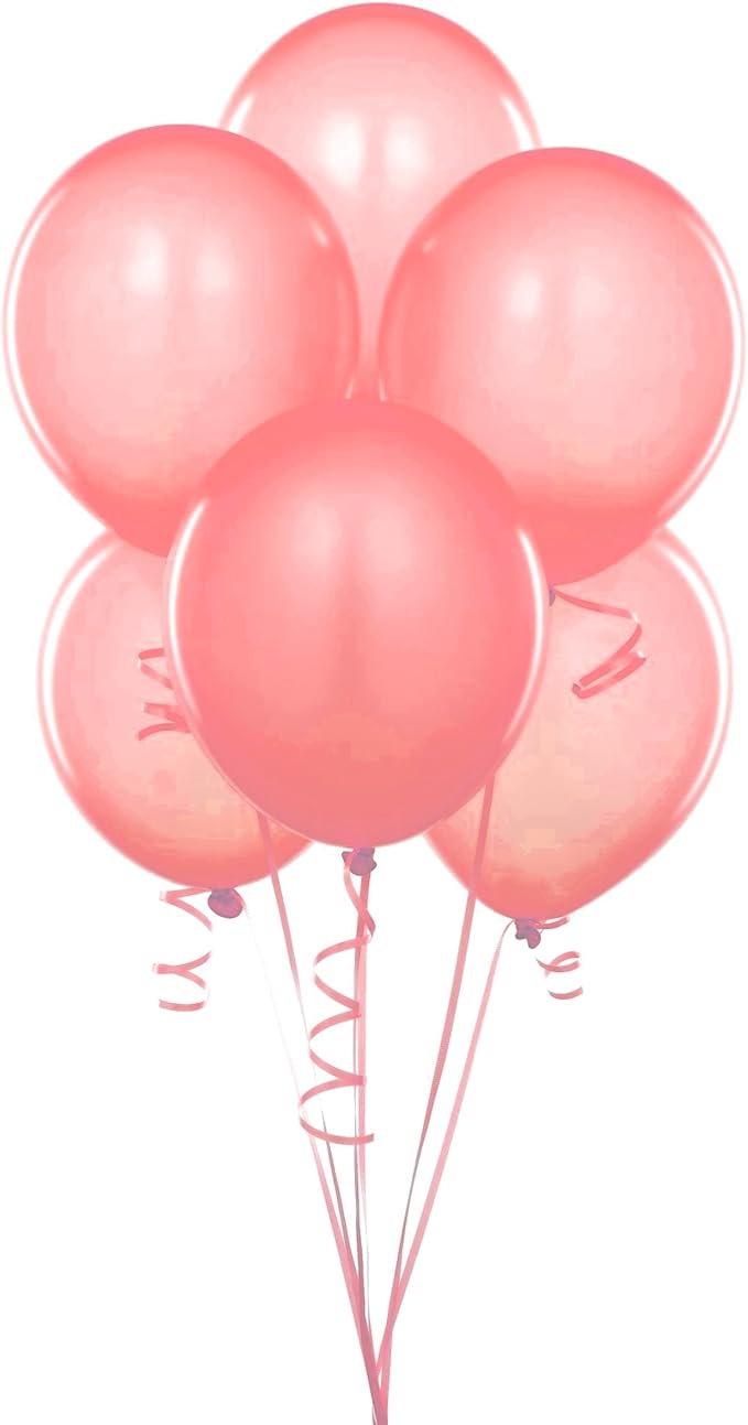 Party Favors Plus Coral 144 Latex Balloons 12" with Clips and Curling Ribbon