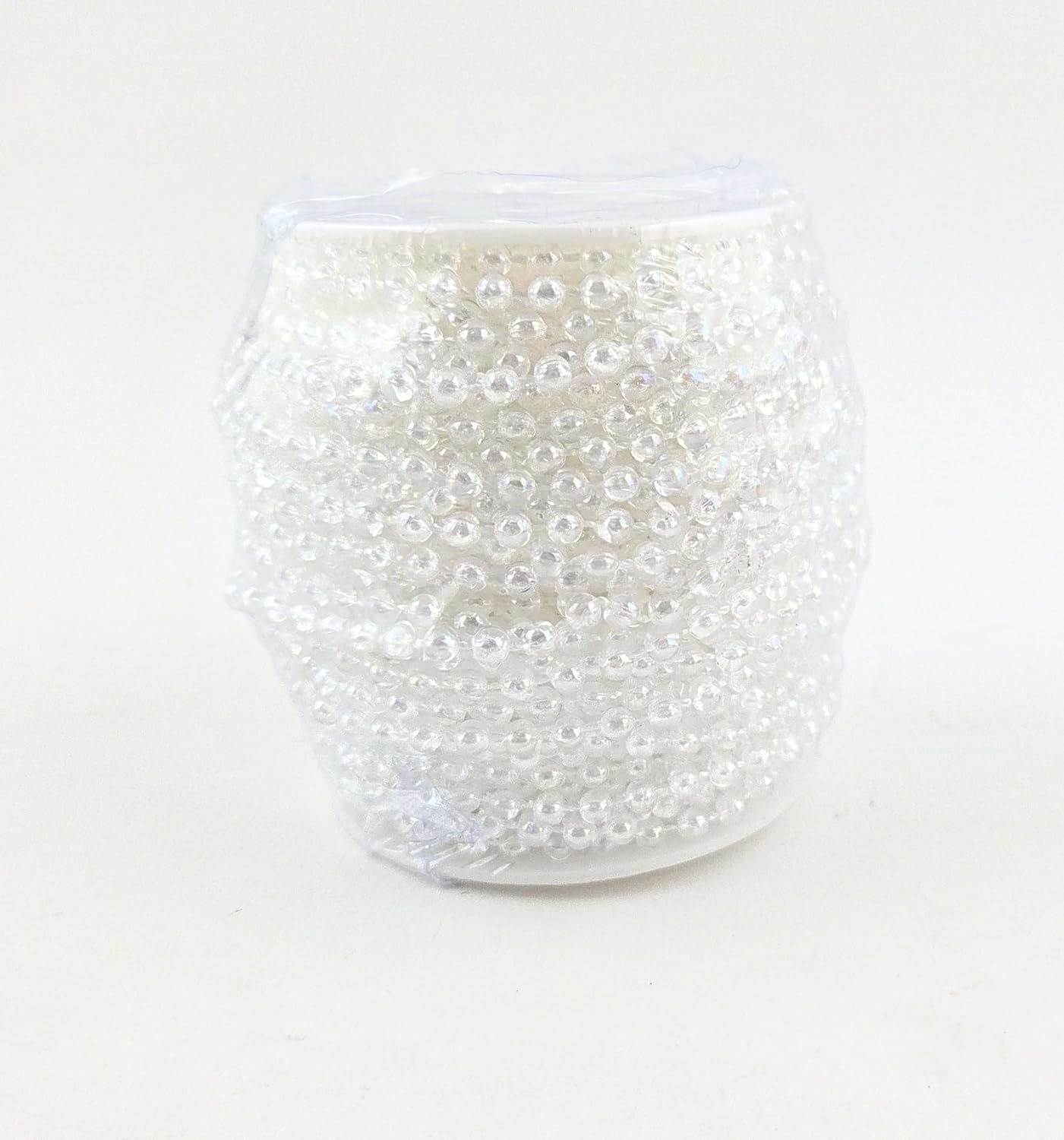 Party Favors Plus White Faux Pearl Plastic Bead String Roll 4mm X 24yd