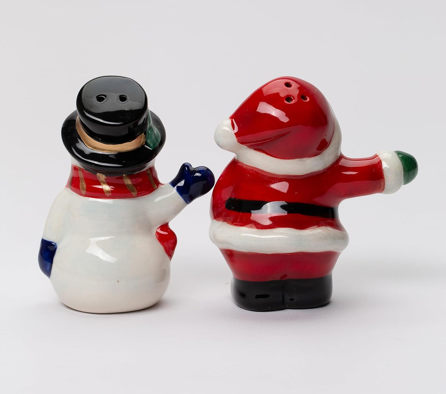 Cosmos Gifts Fine Ceramic Santa Claus & Snowman Best Friends Salt & Pepper Shakers Set 3-1/2" H