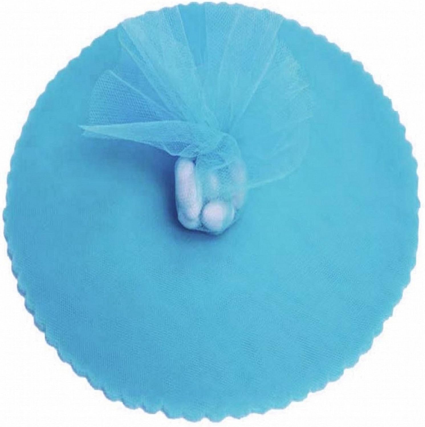 Party Favors Plus Turquoise Scalloped Tulle Circles 9in 100 Count