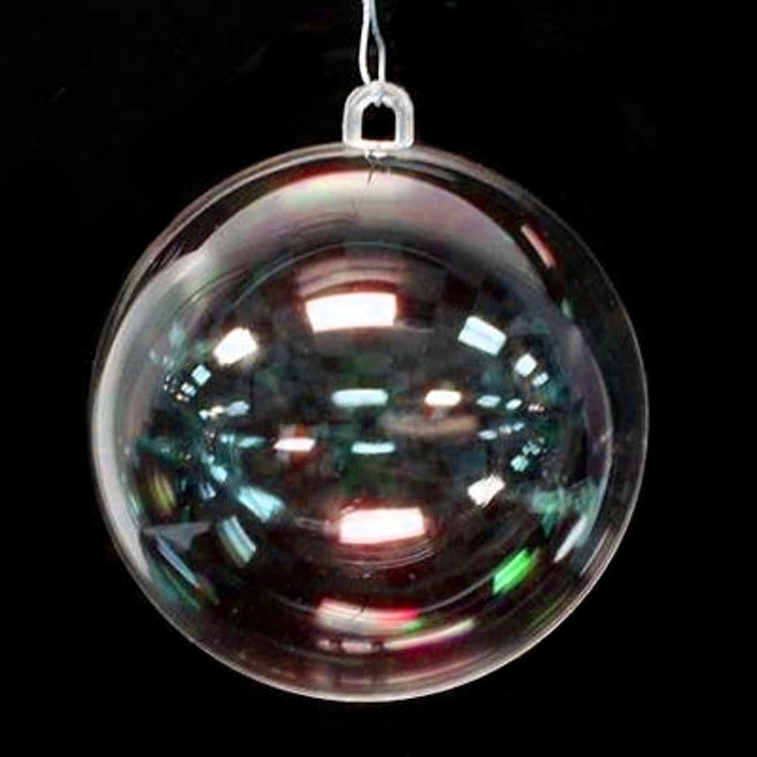 Party Favors Plus Clear Plastic Ball Fillable Ornament 4.5 Inch 120mm 12 Count