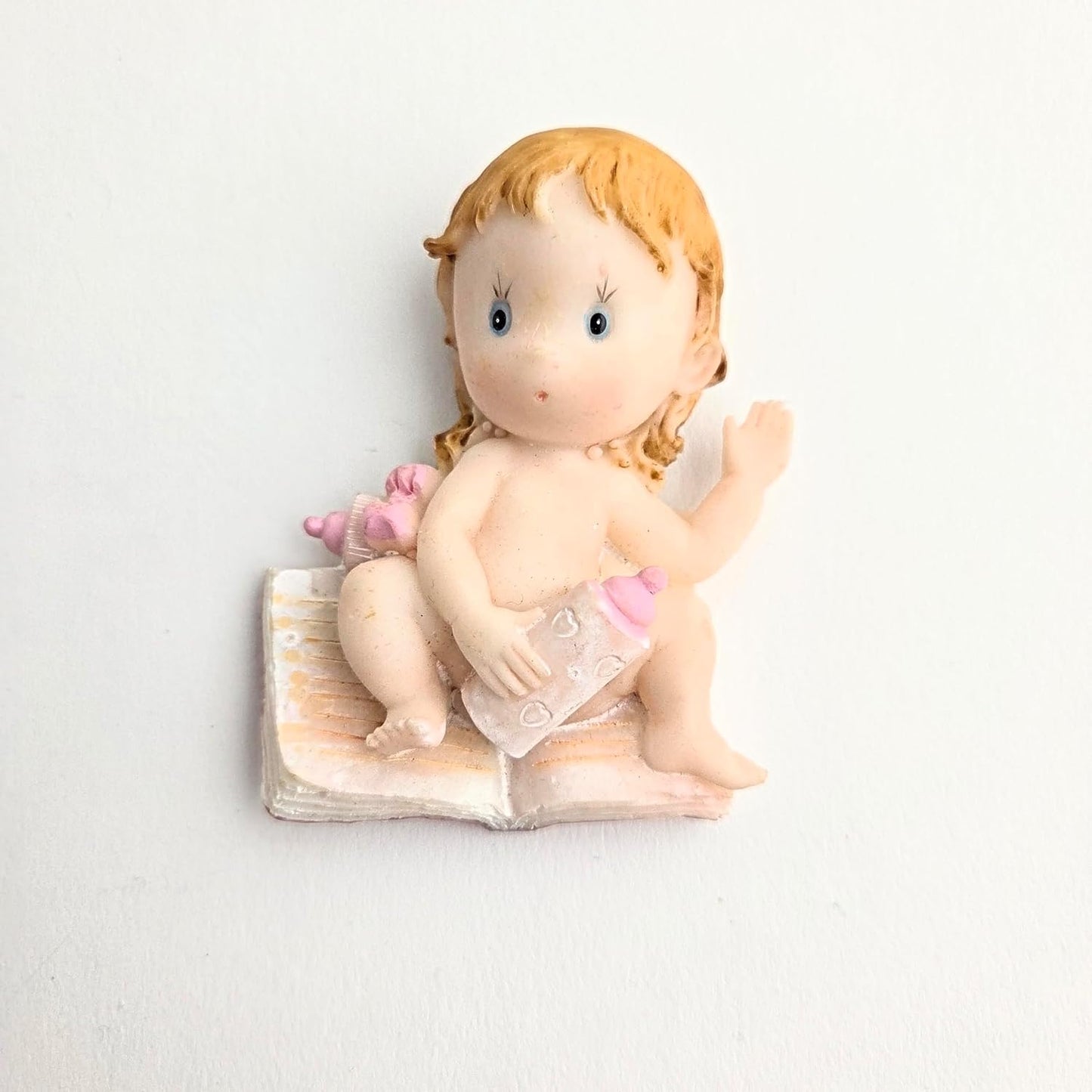 Party Favors Plus Polyresin Baby Girl Refrigerator Magnets Pink White 3 Inch 5 Count