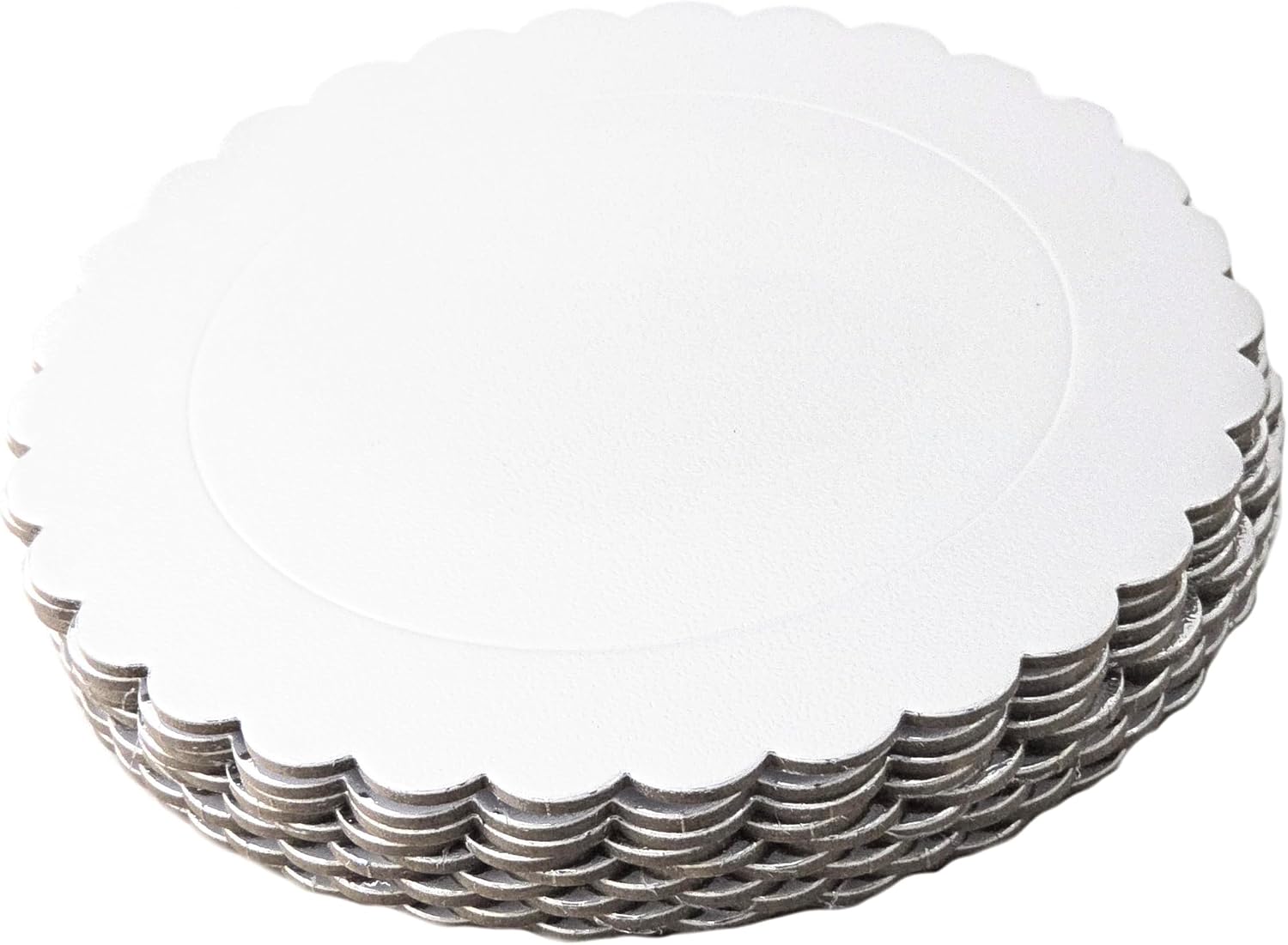 Party Favors Plus White Round Cake Boards Scalloped Edge Heavy Duty 8 Inch 5 Count