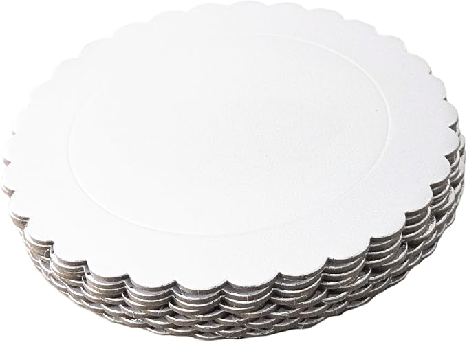 Party Favors Plus White Round Cake Boards Scalloped Edge Heavy Duty 8 Inch 5 Count