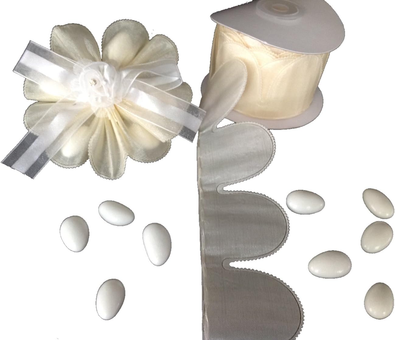 Party Favors Plus Ivory Pull Bow Ribbon 10 Yards