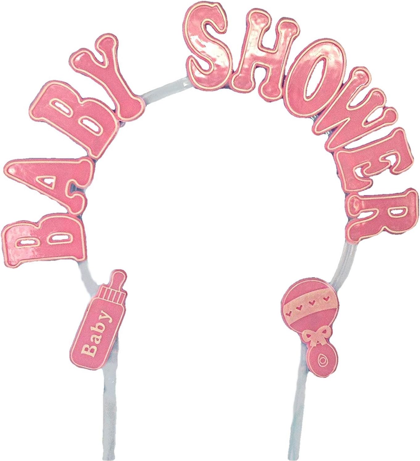 Party Favors Plus Pink Plastic Arch Cake Decoration 9 Inch White Accent