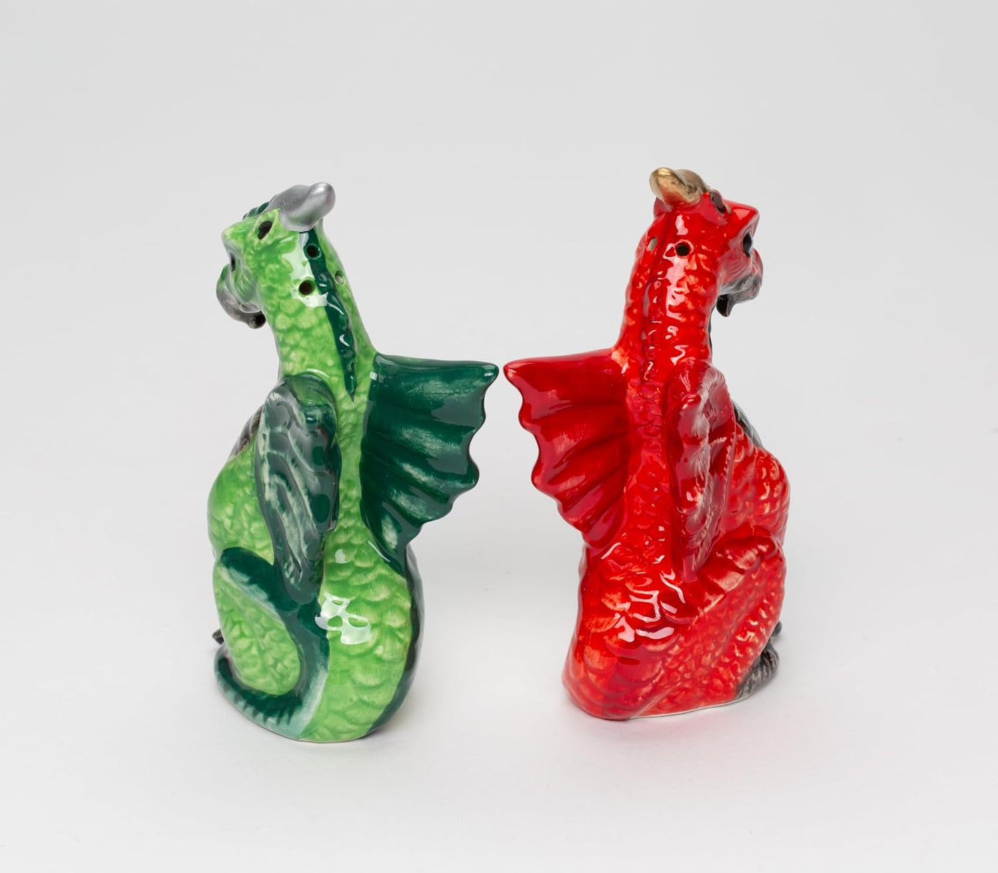 Cosmos Gifts Fine Ceramic Medieval Dragon Salt & Pepper Shakers Set 4" H