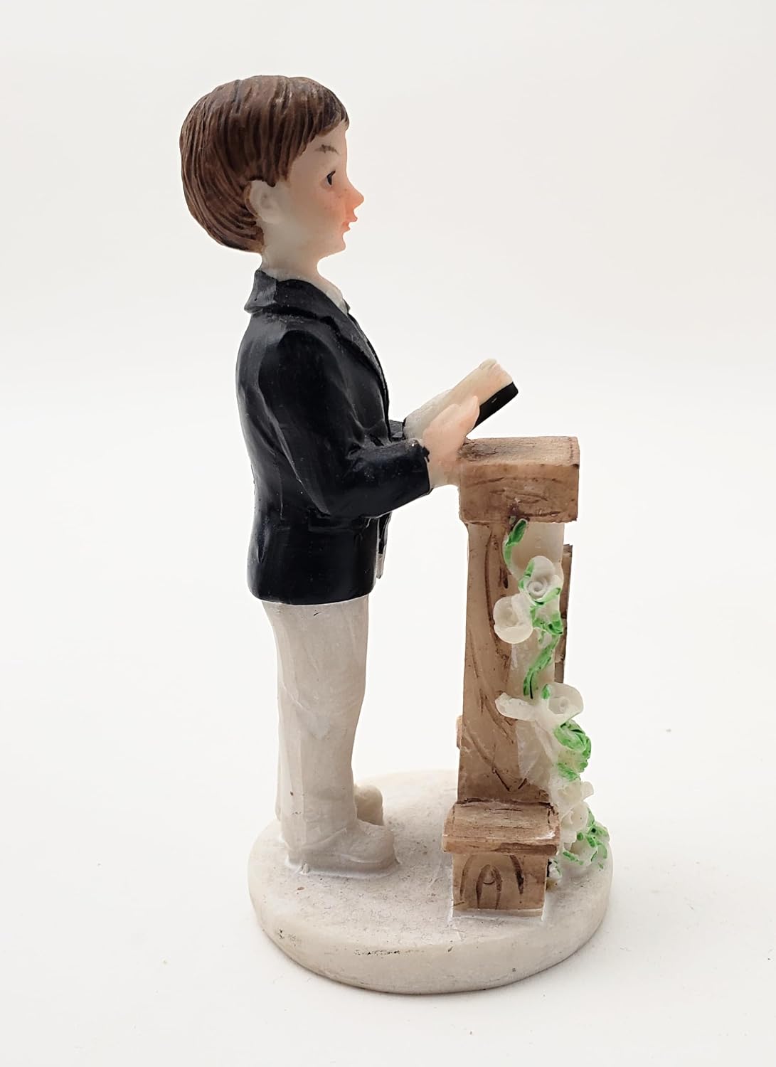 Party Favors Plus Black White Polyresin First Communion Boy Figurine 4 Inch Set of 2