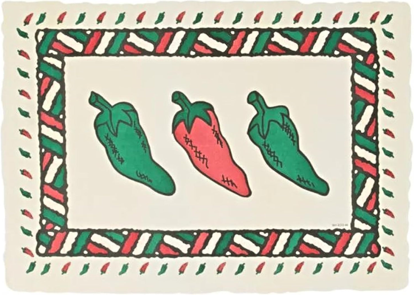 Party Favors Plus Chili Pepper Paper Placemats Red Green 9.75x14 Inch 50 Count