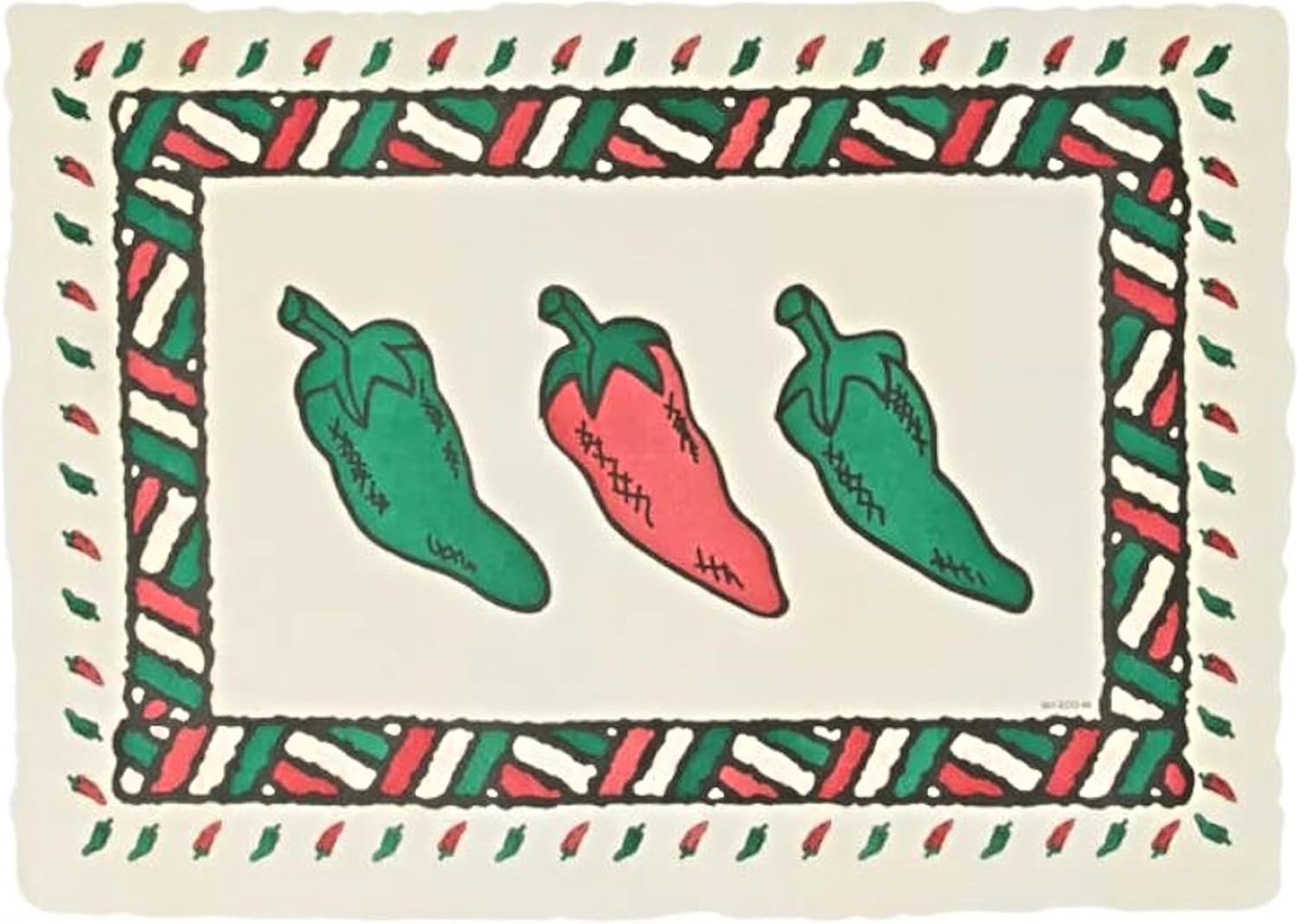 Party Favors Plus Chili Pepper Paper Placemats Red Green 9.75x14 Inch 50 Count