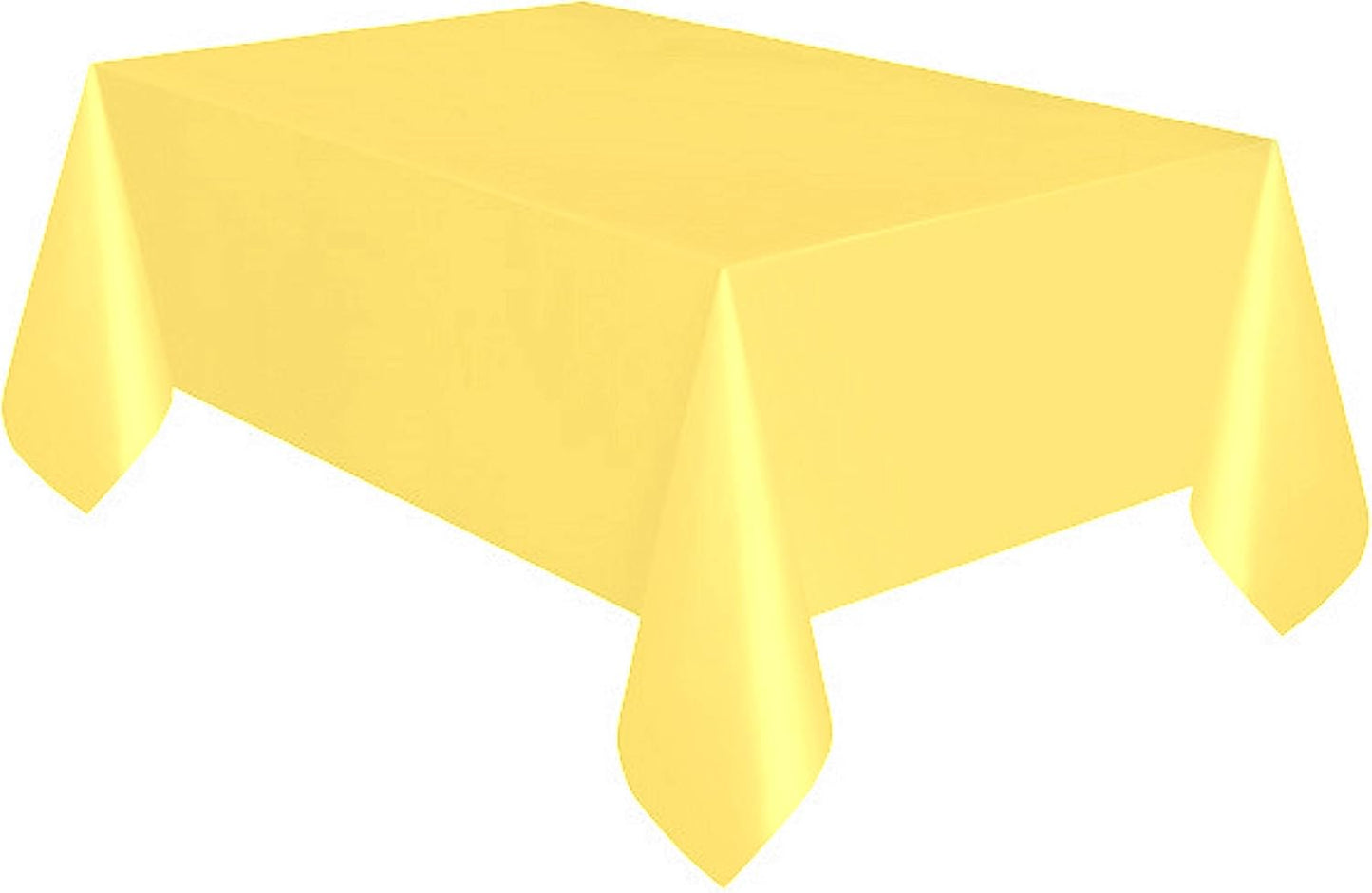 Party Favors Plus Yellow Plastic Tablecloth 54x108 Inch with Table Skirt 2 Piece Set