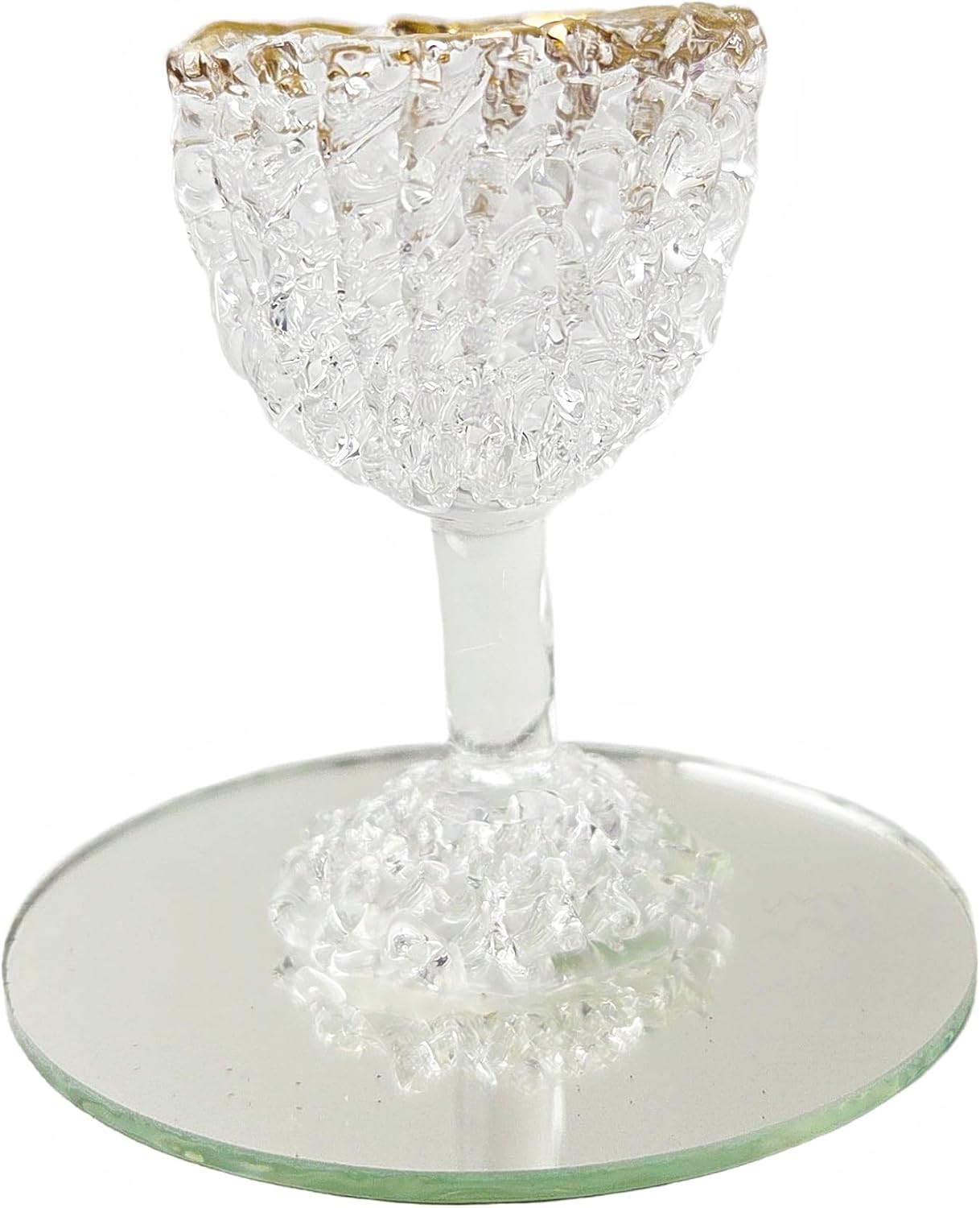 Party Favors Plus Mini Crystal-Like Goblet Figurine Gold Accent Polyresin 2.5 Inch