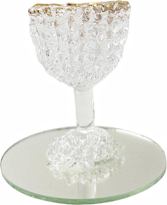 Party Favors Plus Mini Crystal-Like Goblet Figurine Gold Accent Polyresin 2.5 Inch