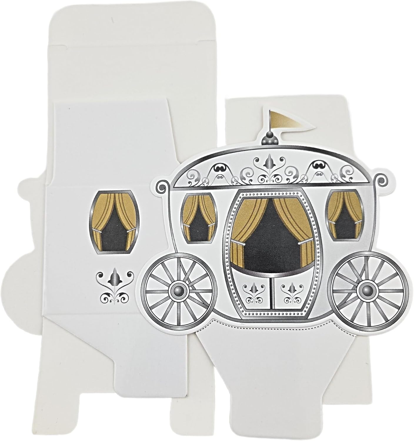 Party Favors Plus Cinderella Carriage-Shaped Favor Boxes 12 Pack