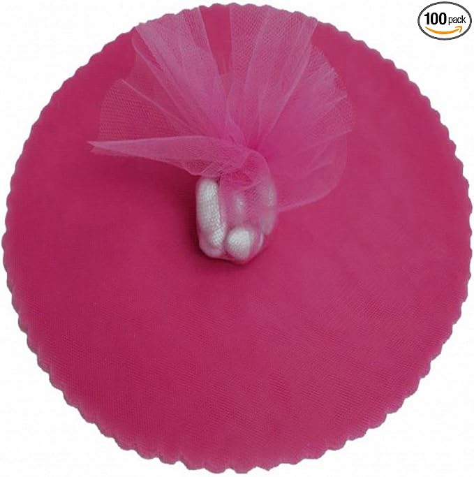 Party Favors Plus Hot Pink Fuchsia Scalloped Tulle Circles 9 Inch 100 Count