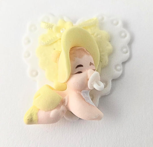 Party Favors Plus Cold Porcelain Crawling Baby Capia Figurines Yellow 9 Count