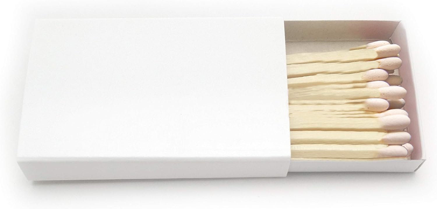 Party Favors Plus Plain White Cover Wooden Matches Box 50 Count