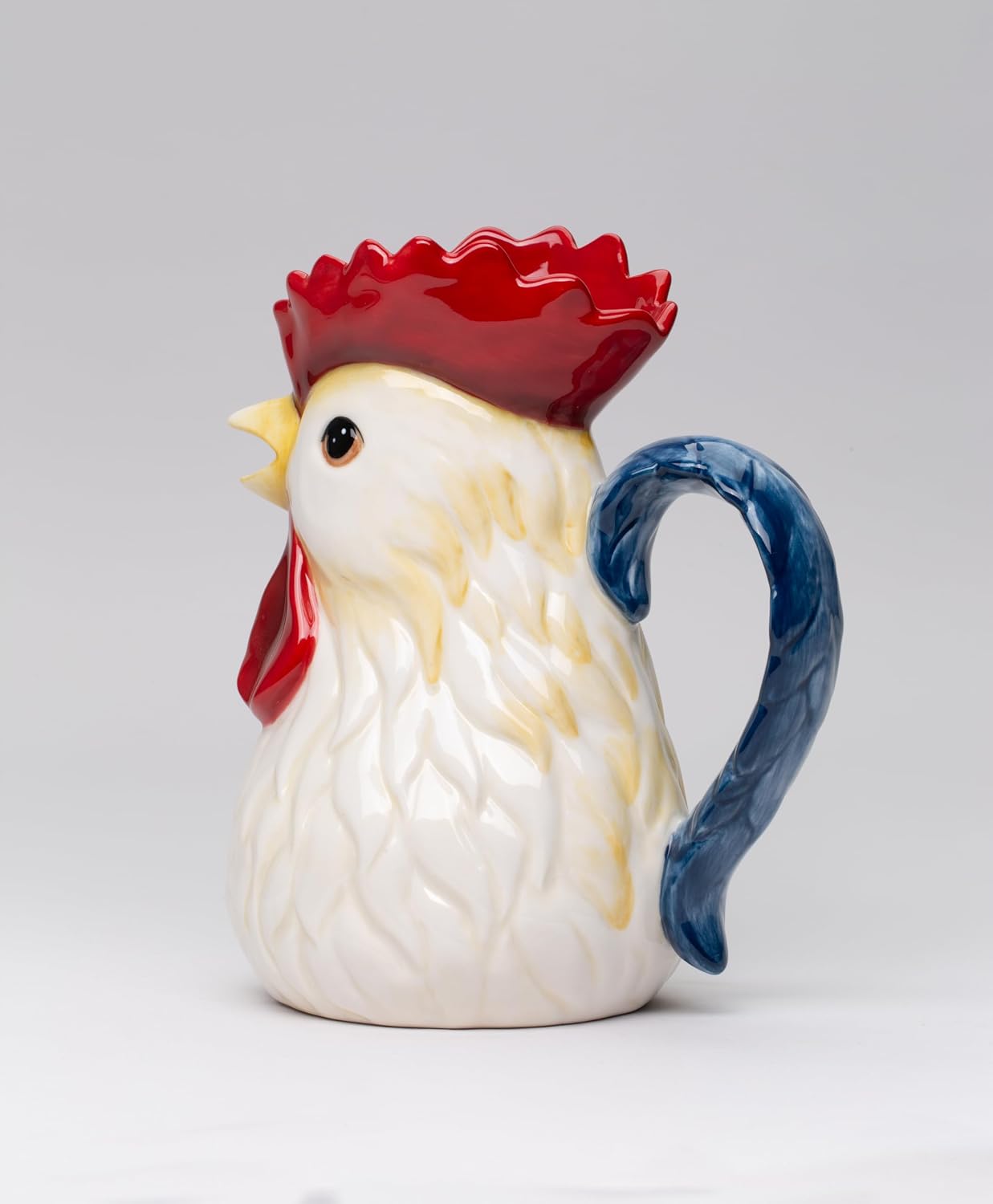 Cosmos Gifts Fine Ceramic Rooster Pitcher 7-3/4" H Multicolor