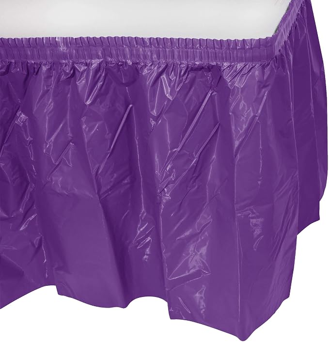Party Favors Plus Purple Plastic Table Skirts 29in x 13ft Stretches to 19ft 3 Pack
