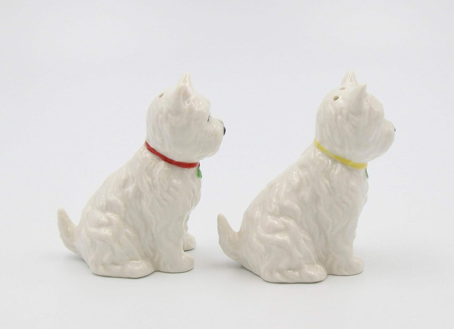 Cosmos Gifts Fine Porcelain West Highland White Terrier Westie Dog Shamrocks Salt and Pepper Shakers Set 2-7/8" H White