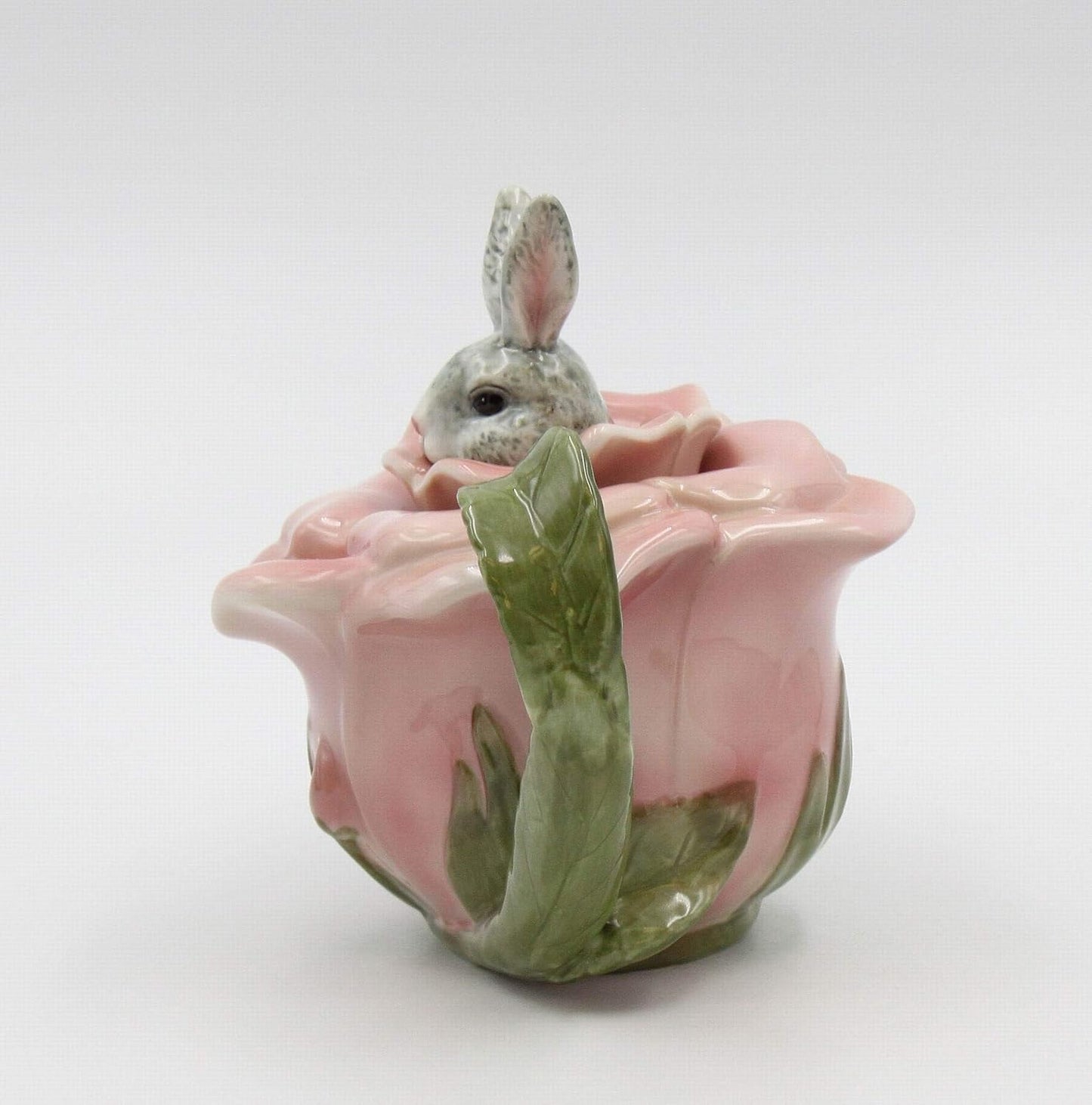 Cosmos Gifts Fine Porcelain Victorian Rose Bunny Rabbit Teapot 6-7/8" L