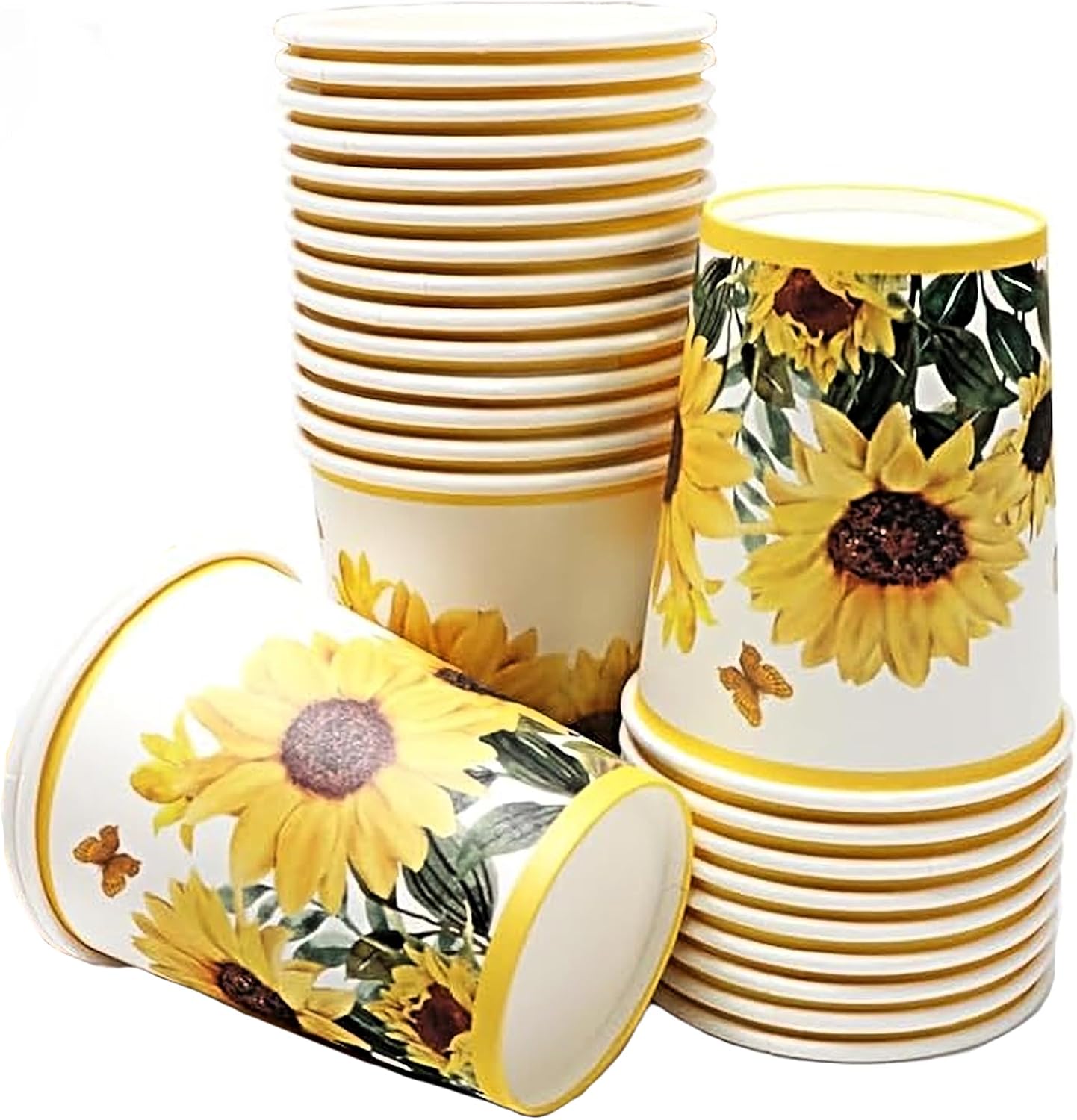 Party Favors Plus Sunflower Paper Plates Napkins Cups Set 100 Count