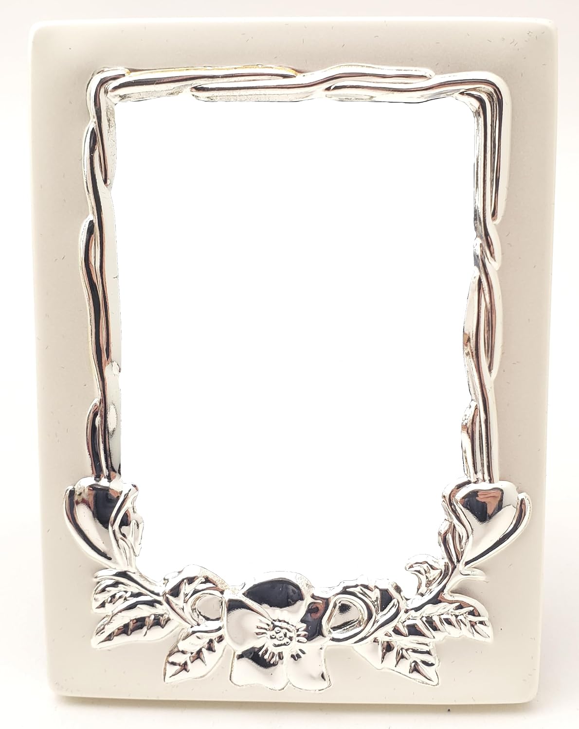 Party Favors Plus Ivory And Silver Metal Photo Frame 3X4 Inch 6 Count