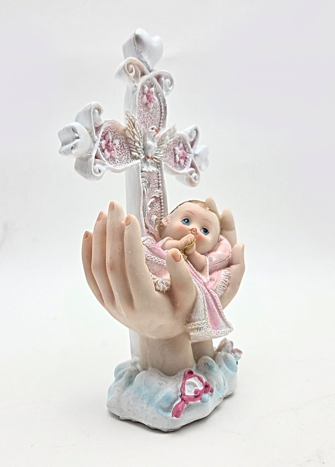 Party Favors Plus Polyresin Baby Girl Figurine Pink 8.5 Inch