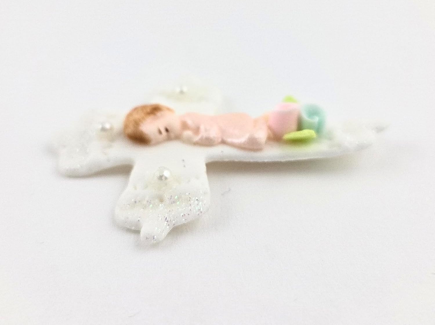 Party Favors Plus Cold Porcelain Praying Baby Capia Figurines Blue 12 Count