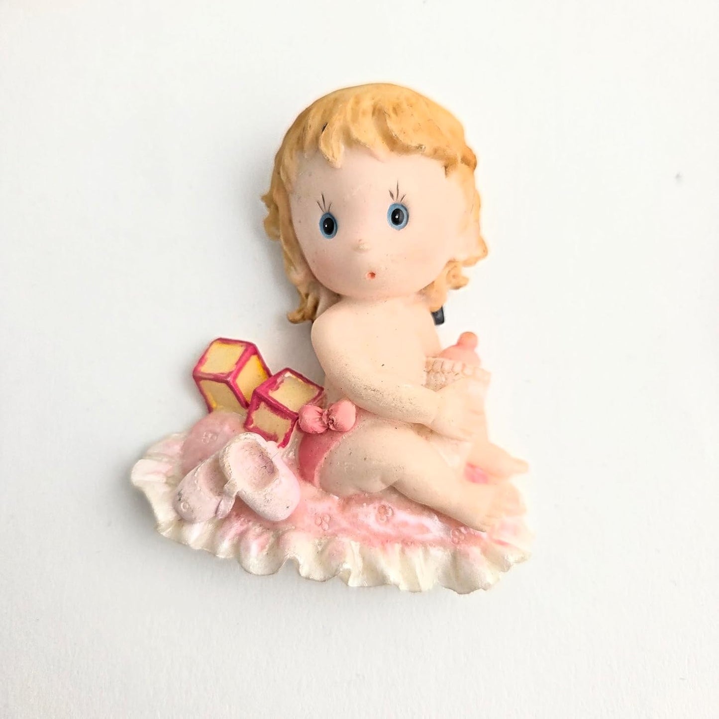 Party Favors Plus Polyresin Baby Girl Refrigerator Magnets Pink White 3 Inch 5 Count