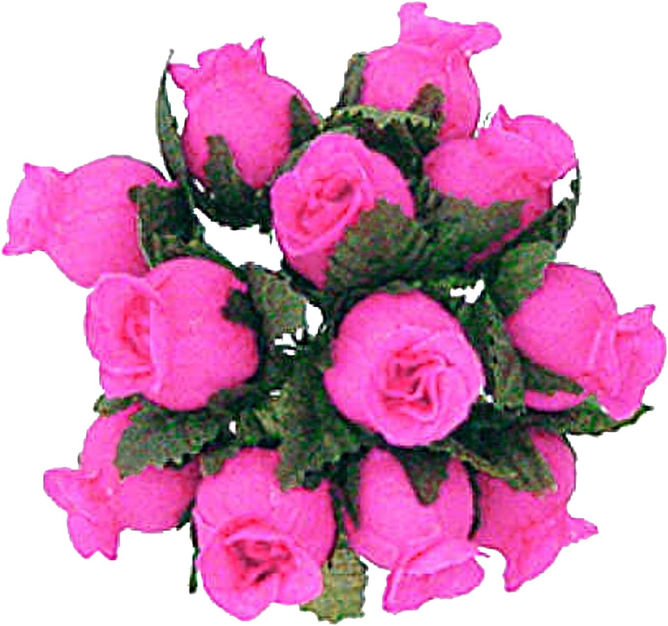 Party Favors Plus Hot Pink Poly Miniature Rose Silk Favor Flower Pick 144 Count
