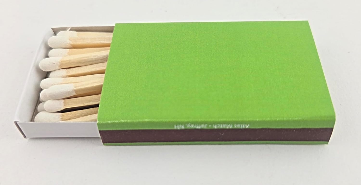Citrus Green Wooden Box Matches White Tip 50 Pack