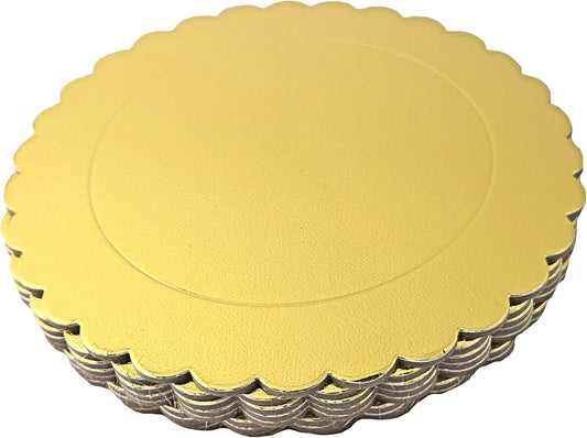 Party Favors Plus Gold Round Cake Boards Scalloped Edge Heavy Duty 8 Inch 5 Count