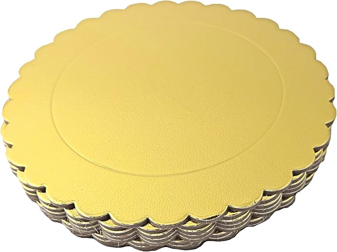 Party Favors Plus Gold Round Cake Boards Scalloped Edge Heavy Duty 8 Inch 5 Count