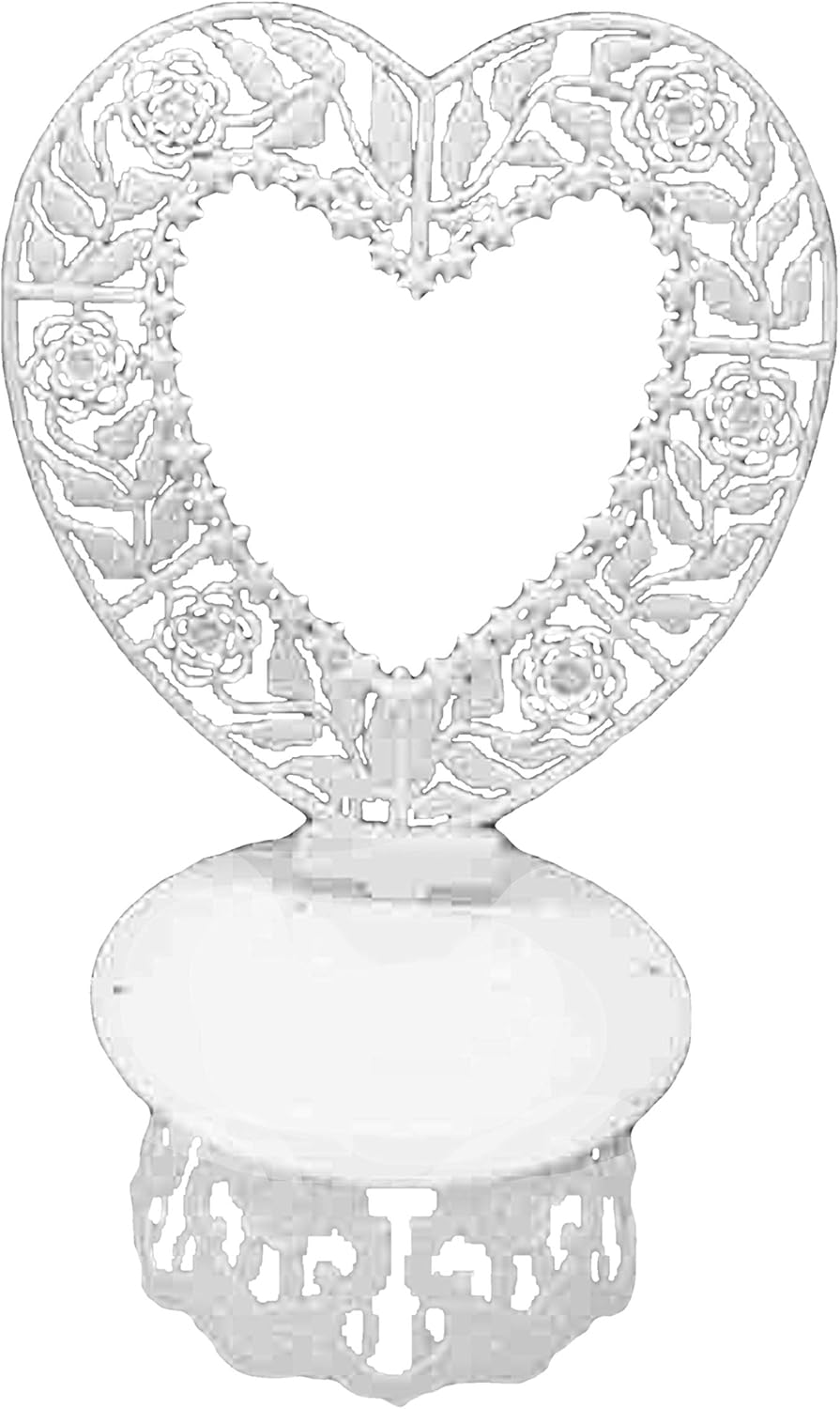 Party Favors Plus White Plastic Cake Top Stand Accessories Heart 4 Pcs