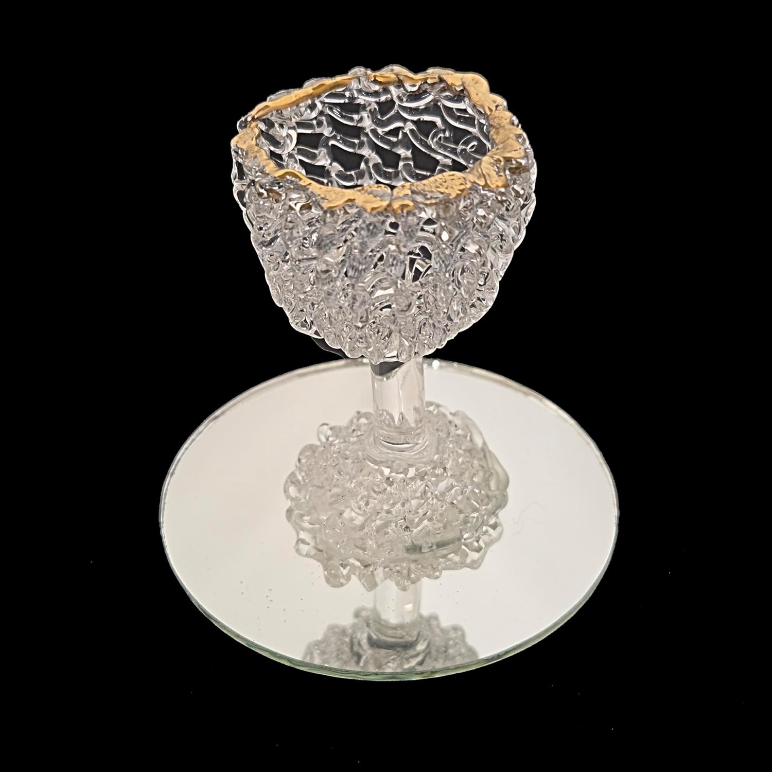 Party Favors Plus Mini Crystal-Like Goblet Figurine Gold Accent Polyresin 2.5 Inch