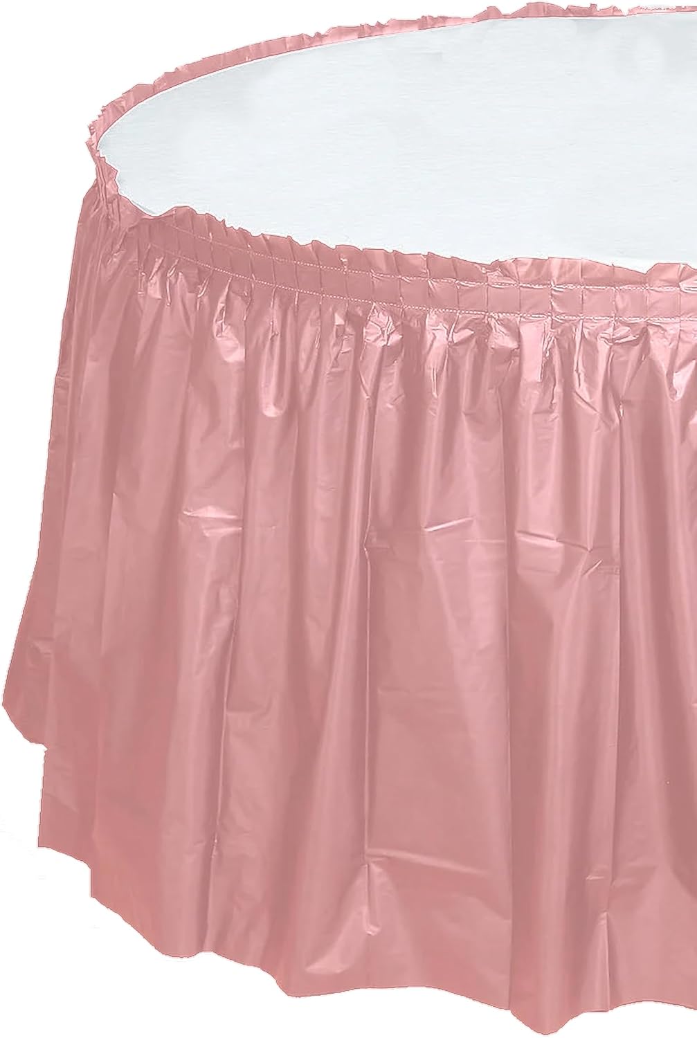 Party Favors Plus Pink Plastic Tablecloth 84 Inch Round with 2 Table Skirts 3 Piece Set