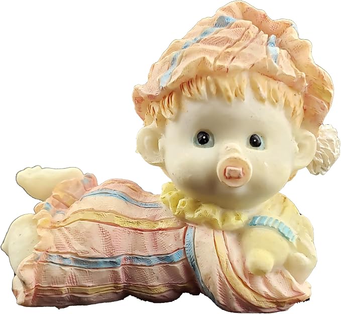 Party Favors Plus Blue Pink Polyresin Baby Figurine 2.25 Inch Set of 2