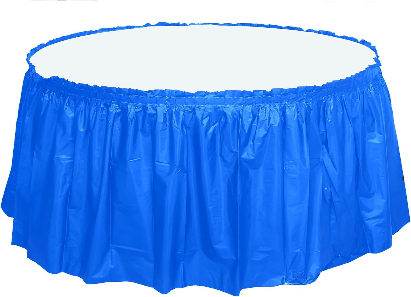 Party Favors Plus Royal Blue Plastic Tablecloth 84 Inch Round with 2 Table Skirts 3 Piece Set